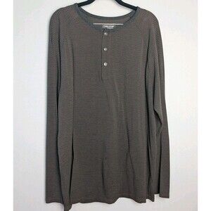 Pendleton Shirt Men XL Striped Long Sleeve Tee Crew Neck Cotton Button Top